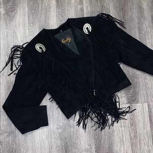 😎 Vintage Genuine Leather Fringe Jacket